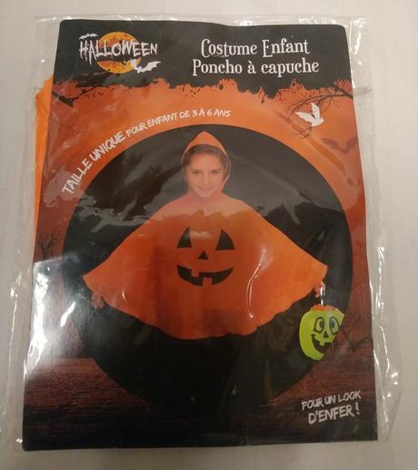 Halloween pončo kapucňa tekvica, 3-6 r, 98-116 cm,