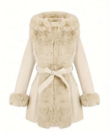 Kožený kabát s kožušinou (nové-xl), xl