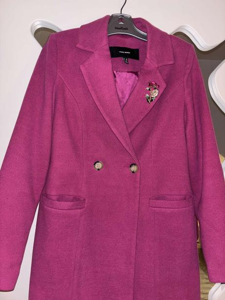 Magenta ružový kabát vero moda xs/s, vero moda,xs