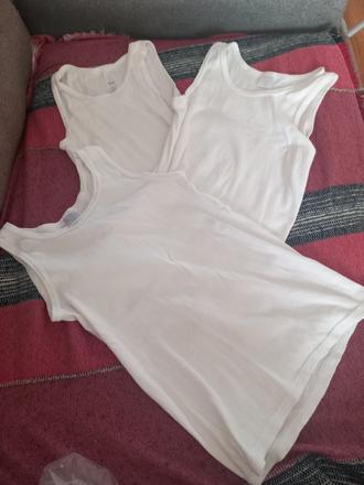 Biele bavlnené  tielka 3 x, 140