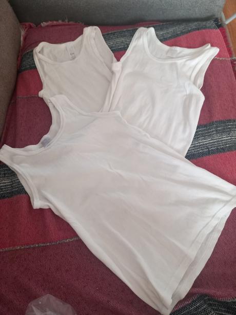 Biele bavlnené  tielka 3 x, 140