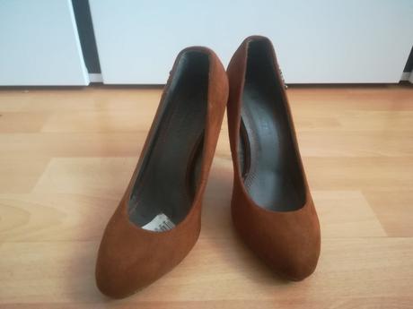 Semišové lodičky hnedé, 36