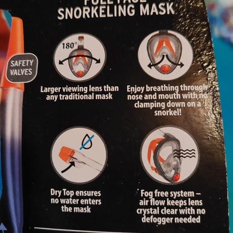 Celotvárova maska na potápanie aria oceán reef, 