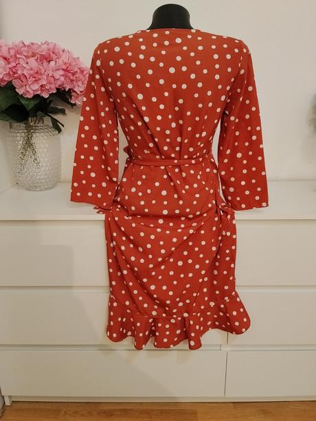 Vero moda bodkované zavinovacie šaty, 34 / xs