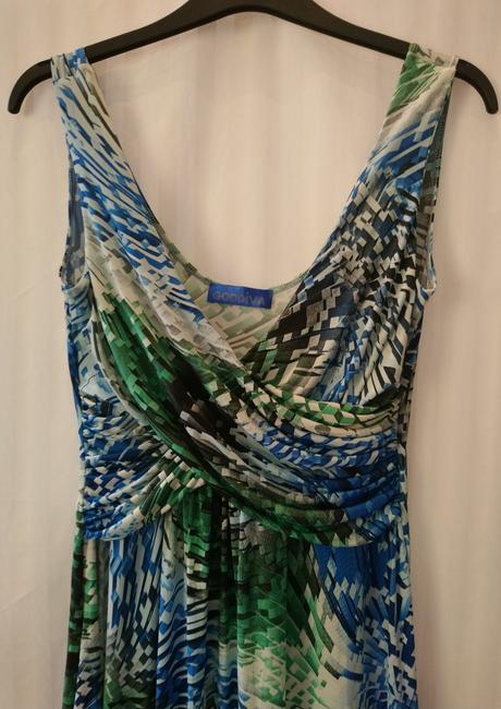 Dlhé elastické šaty s farebným vzorom, goddiva, l