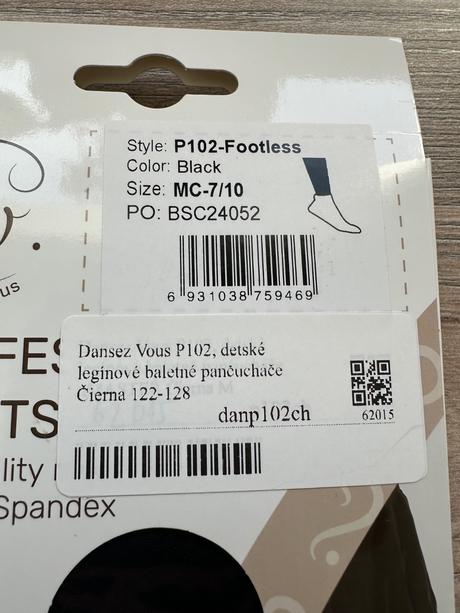 Baletné/tanečné legínové pančuchy 122/128, 122