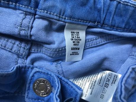 Kraťasy riflové 7-8 rokov, h&m,128