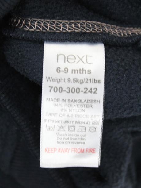 Flísový komplet mikina tepláky, next veľ. 6-9 m., next,74