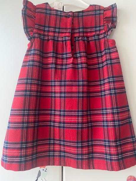 H&m červené kárované šaty veľ. 80, h&m,80