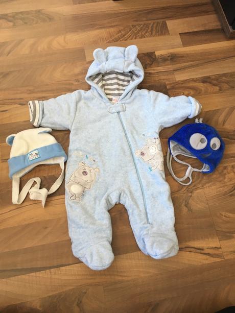 Zimny overal+ ciapky, next,62