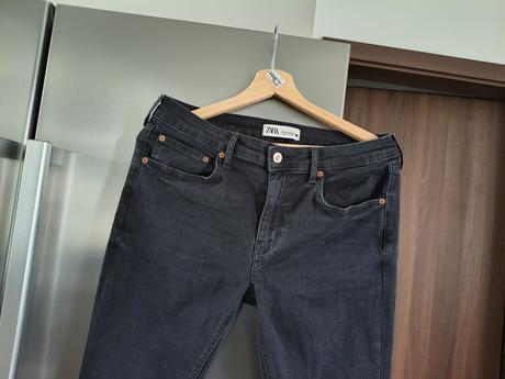 Zara elastické sivo čierne skinny l-xl, zara,l