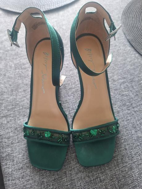 Smaragdovozelene elegantne sandale, 36