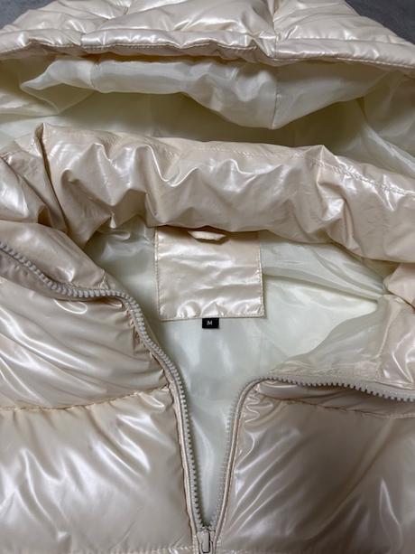 Metalická béžová predĺžená vesta, l / m