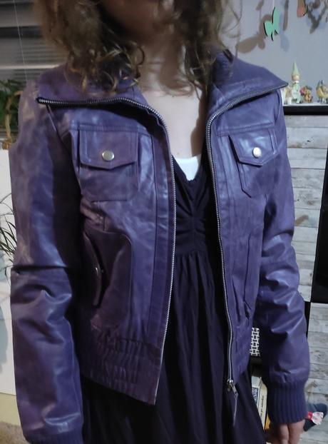 Fialová koženka, vero moda,m