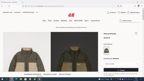 Zimná bunda hm, bombéra hm, h&m,l