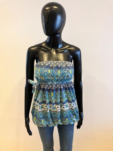 Dámske modré vzorované letné tričko (m), piazza italia,m