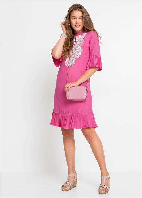 -plisované šaty s čipkou rainbow veľ. 34, bonprix,xs