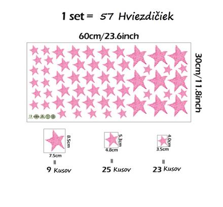 Nálepky na stenu - hviezdičky s textúrou ružové -,