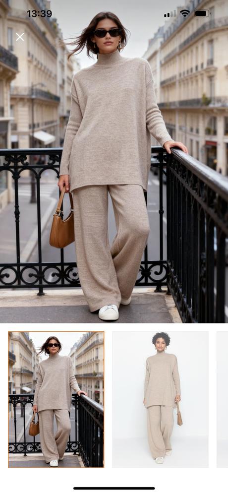 Pletený nohavicový komplet set, s