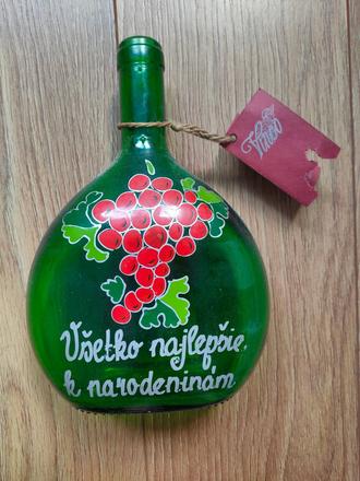 Zelená fľaša s venovaním k narodeninám, 0,75 l,