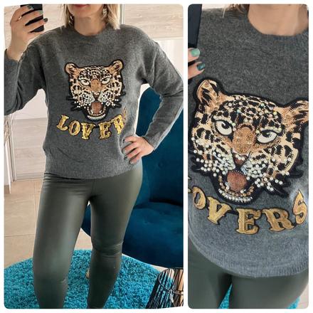 Dámsky sveter s flitrami (uni), l / m / s / xl