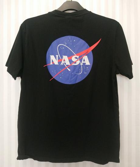 Pánske čierne tričko s motívom nasa, h&m, l, h&m,l