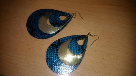 Náušnice modro-zlaté, 