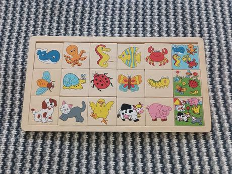 Drevená priraďovačka, puzzle,