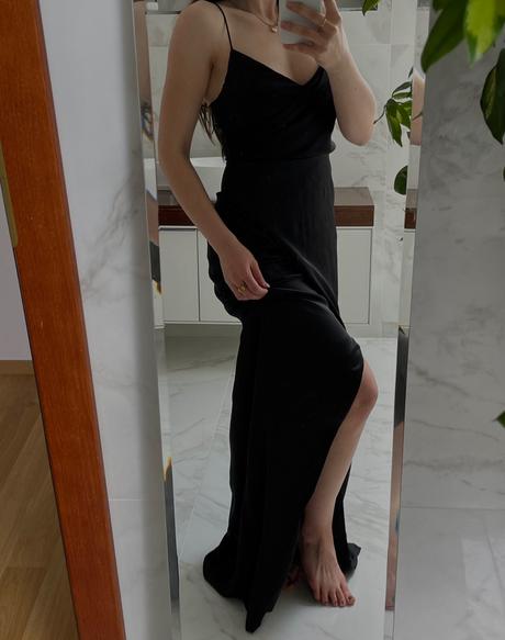 Greenapple dlhé saténové šaty, s