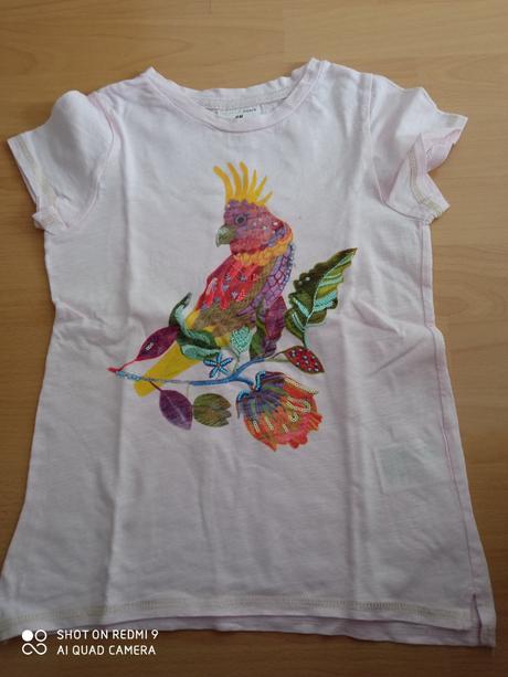 Tričko s papagájom, h&m,128