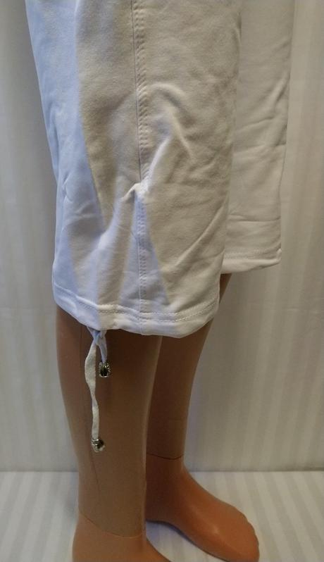 Dámske biele elastické trištvrťáky, kleopatra, m, m