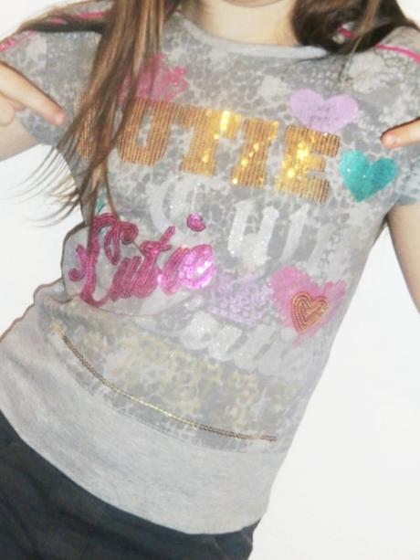 Tričko biele s flitrami vel 116/122, 116