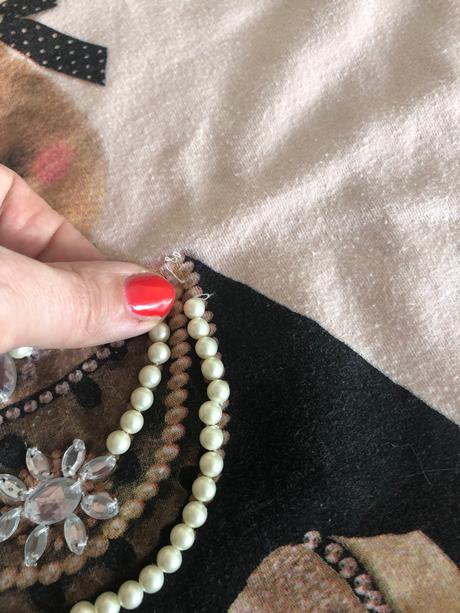 Tričko s macickou, vykladané kamienkami, 7-8 rokov, 128