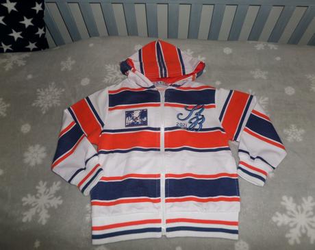 Pásikavá mikina + tričko + nátelník, 116