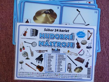 Montessori subor kariet vtaky a hudobne nastroje,