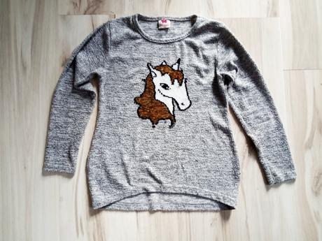 Flitrové tričko jednorožec, 128