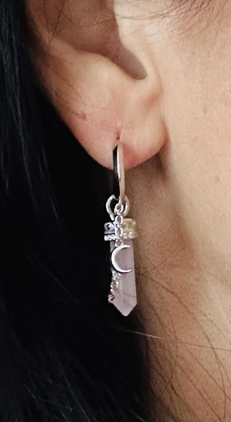 Strieborná sada šperkov hexagon pink ts, 