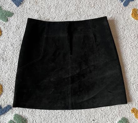 Čierna kožená sukňa, h&m, s/36, h&m,s