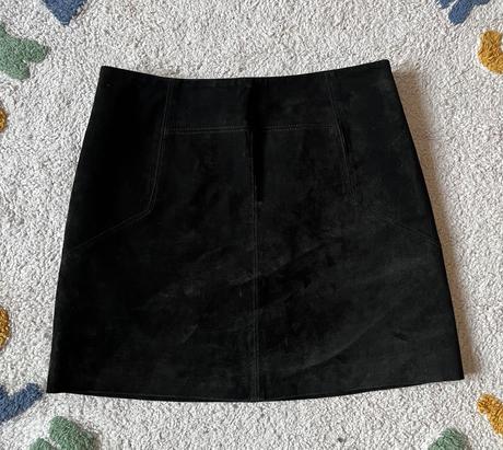 Čierna kožená sukňa, h&m, s/36, h&m,s