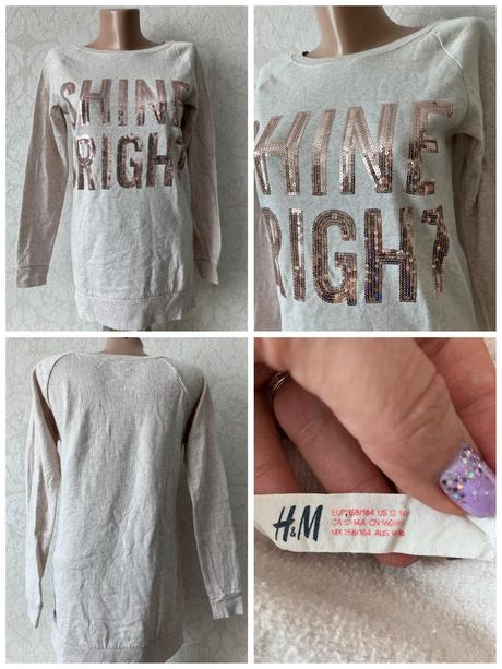 Dievčenská mikina s flitrami h&m (158-164), h&m,158