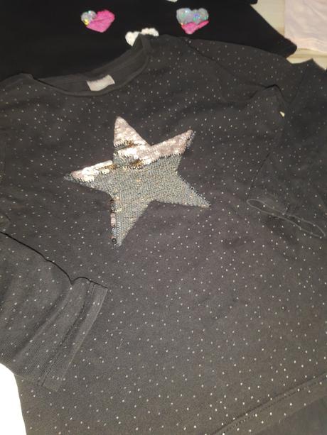 4x detské tričko s flitrami 98/104, 98