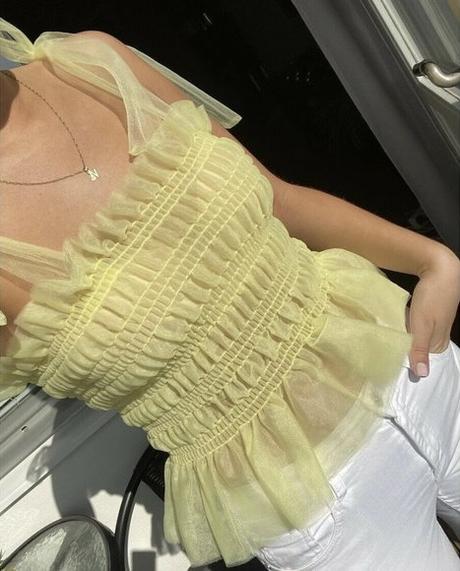 H&m crop top s riasením a zaväzovacími ramienkami, h&m,xs