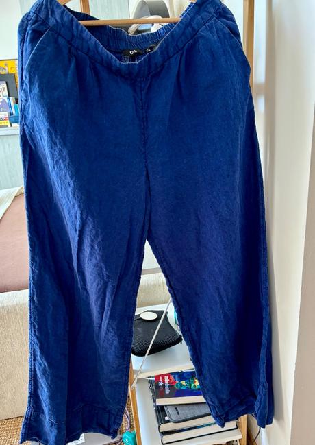 Lanove siroke nohavice 100 perc lan, c&a,42