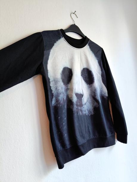 Tričko panda s dlhým rukávom, l