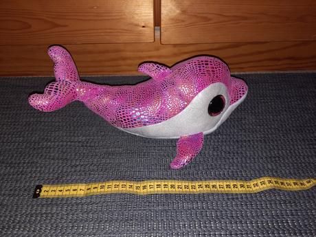 Lesklý ružový plyšový delfín ty plyšák,