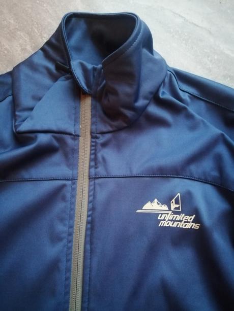 Bunda unlimited mountains v l oceľovomodrá, pes, l