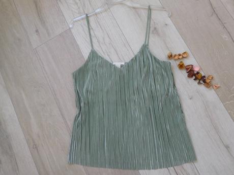 H&m  top zelenkavý pružný-s/m,, h&m,s