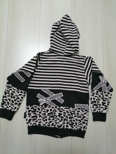 Mikina pre dievčatka čierno biela vel. 122, 122