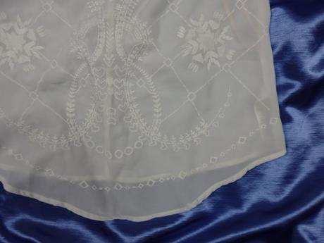 Maslový top s výšivkou, s