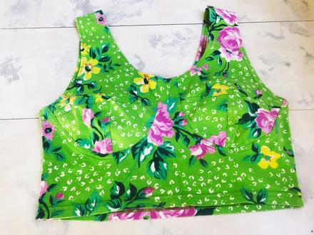 Kvetovaný crop top korzetového strihu, l